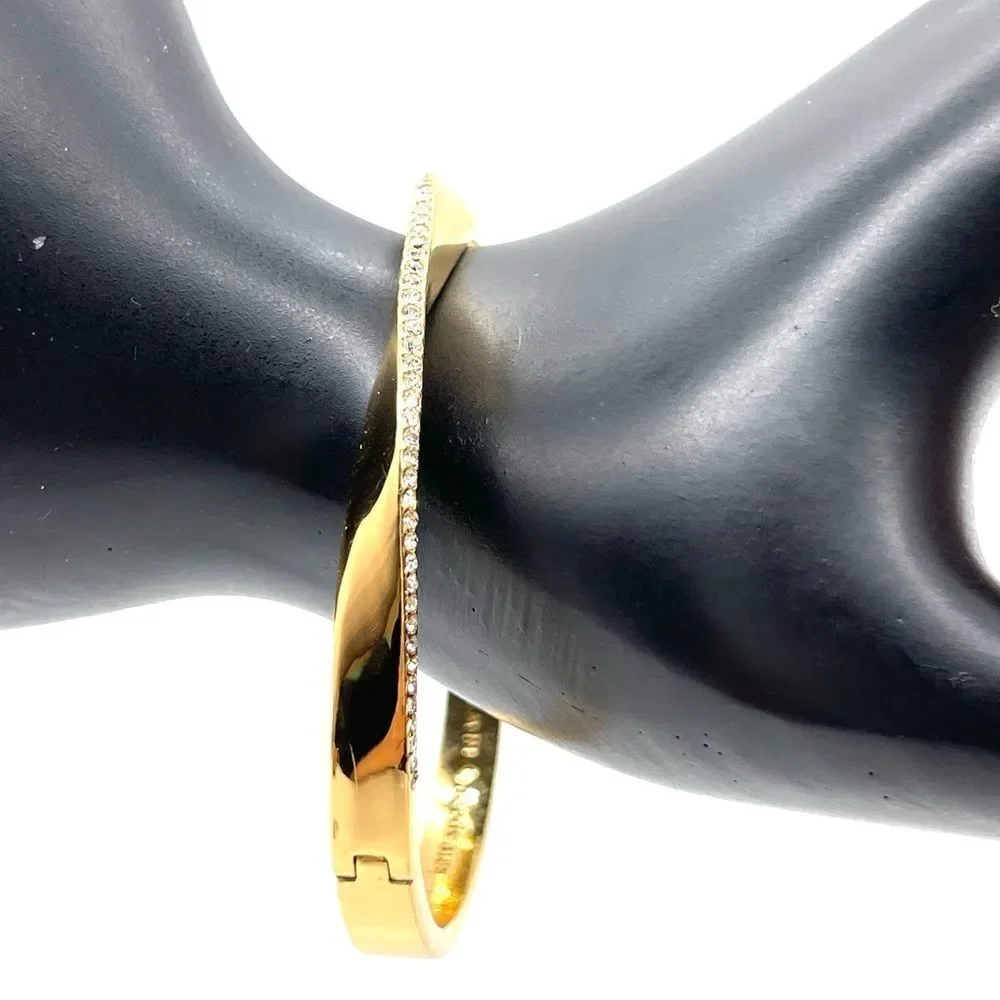Kate Spade Paved Crystals on gold plated with hinge closure - Picture 3 of 5
